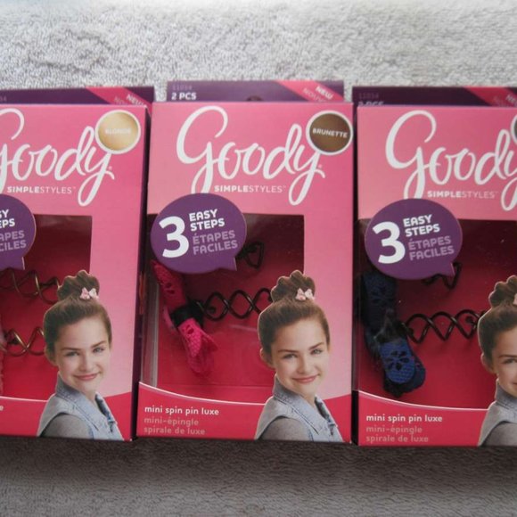 Goody Simple Styles Mini Spin Pins Bun Spiral Updo Hair Accessory Pin Light Dark - Picture 2 of 13